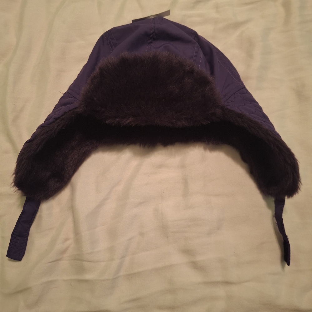 Purple Fur-Lined Winter Hat